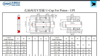 孔軸兩用Y型圈UPI規(guī)格尺寸表